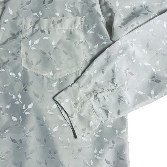 Vintage White Self Patterned Blouse - Picture 7 of 11